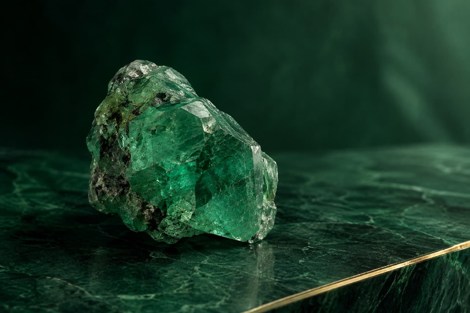 Rough emerald crystal presented as a private collectible object